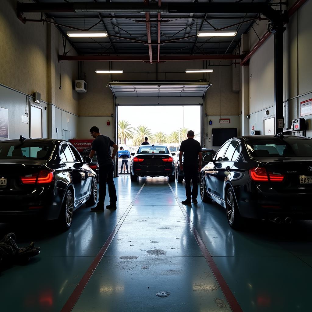 Car repair garage in Dubai