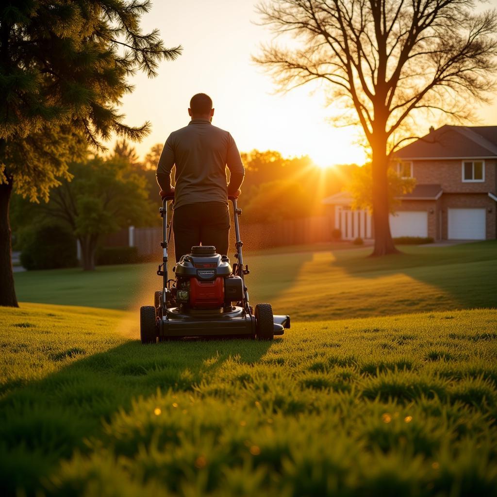 Early Morning Lawn Care in Kern County