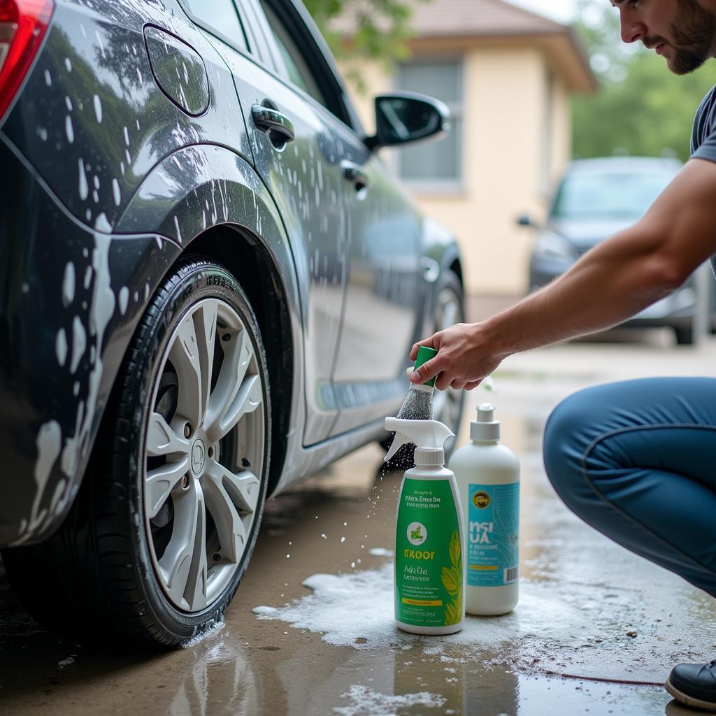 Eco-Friendly Car Wash Products in Use