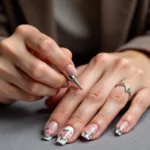 Woman Receiving Elegant Nail Care Service