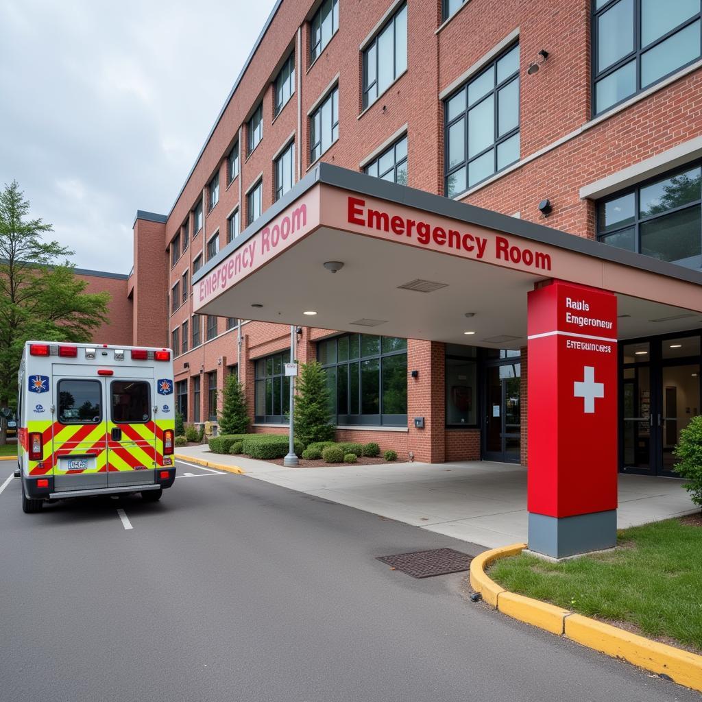 The entrance to a hospital emergency room.