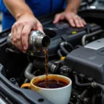 Car engine oil change process