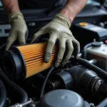 Car Engine Oil and Filter Change