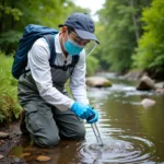 Environmental Scientist Conducting Field Research