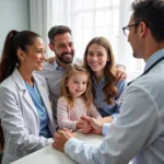 Family getting a health checkup