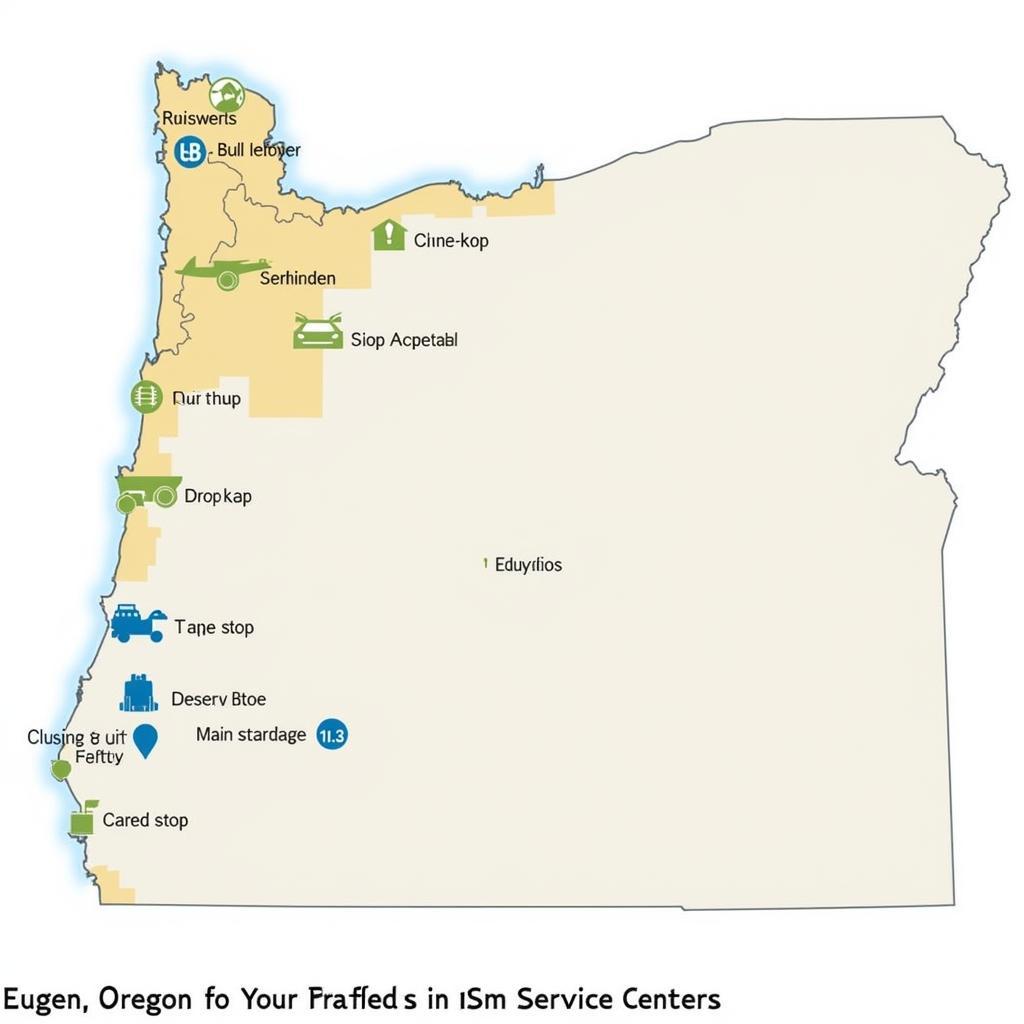 Car Service Centers Map in Eugene Oregon