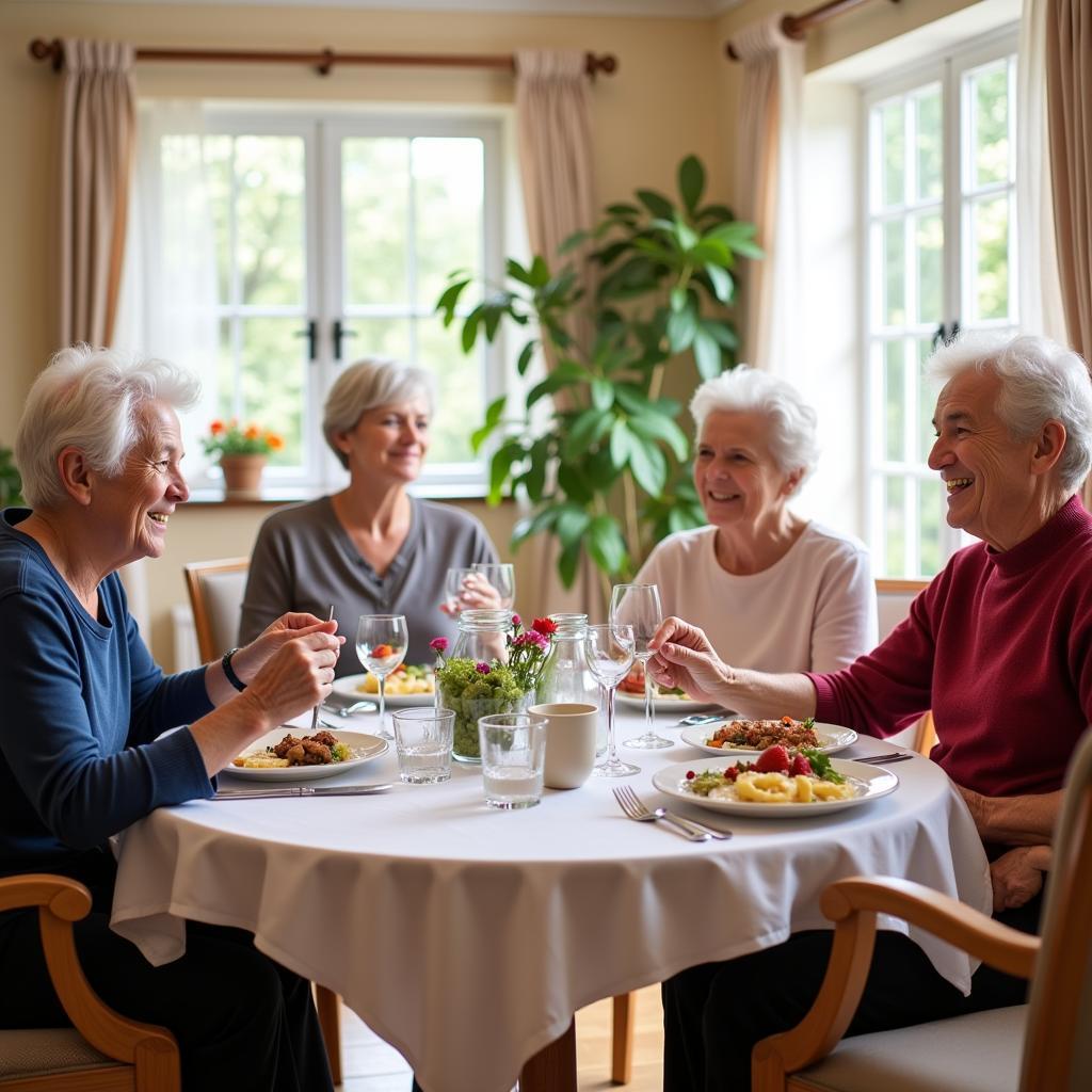 Family care residential services offer a welcoming dining area.