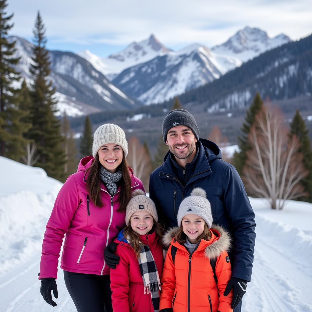 Happy Family Enjoying a Winter Vacation in Keystone