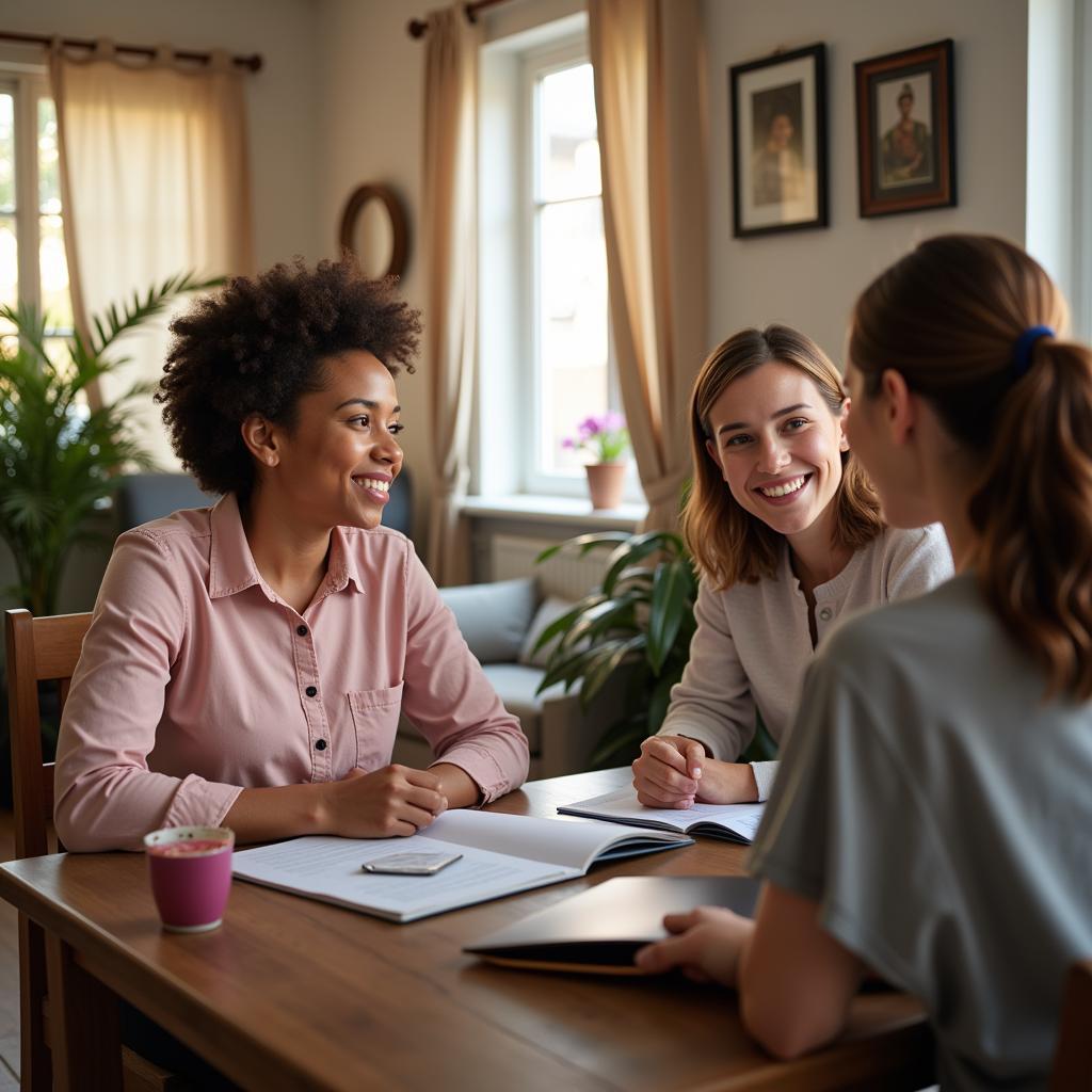 Family Meeting a Respite Care Provider