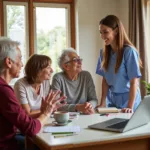 Family meeting with a home care professional