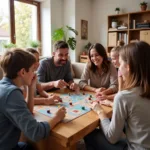 Family Playing Games at Home