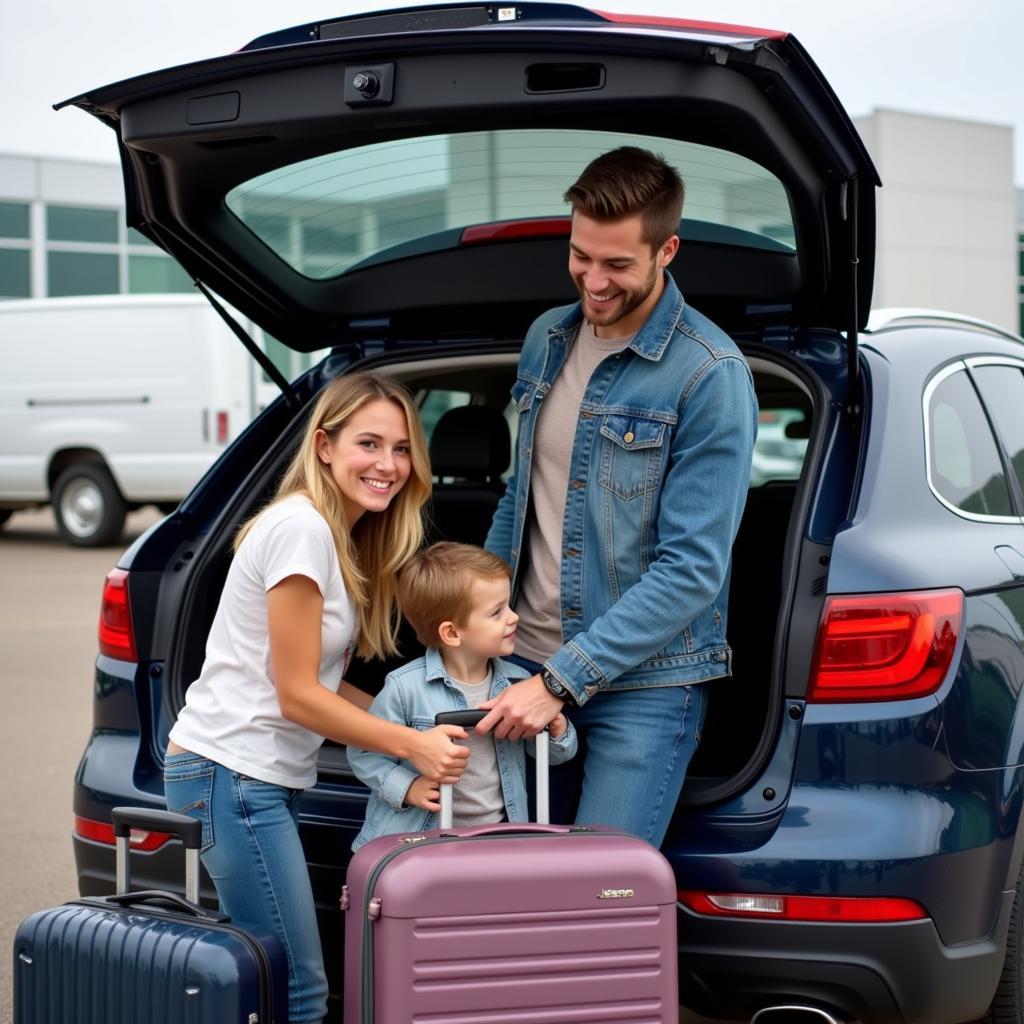 Family with Luggage Using Edmonton Airport Car Service