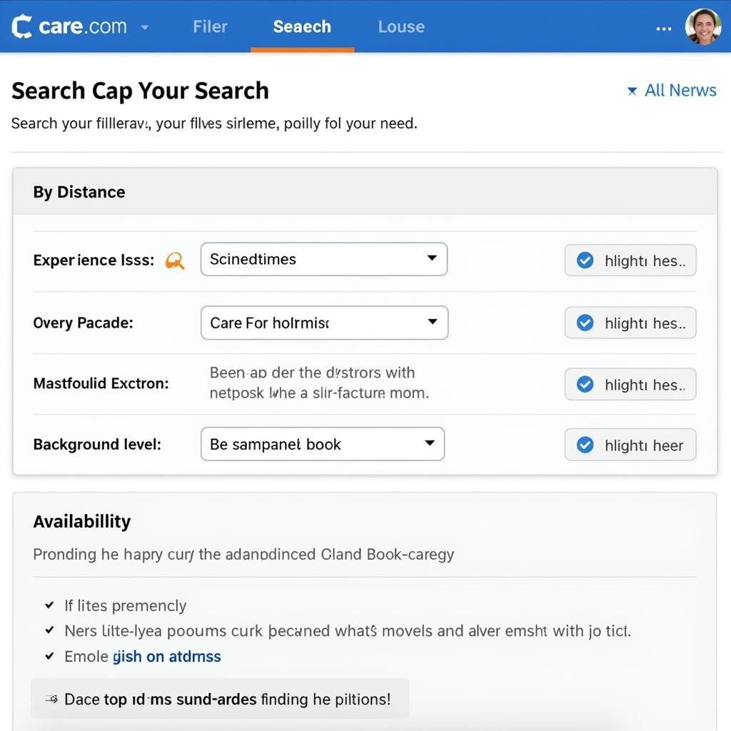 Filtering Search Results on Care.com