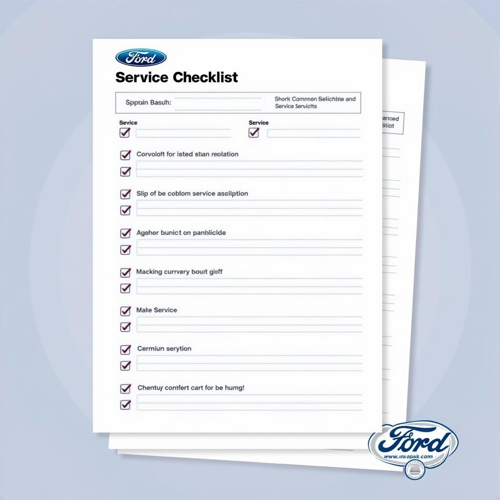 Ford Ka Service Checklist