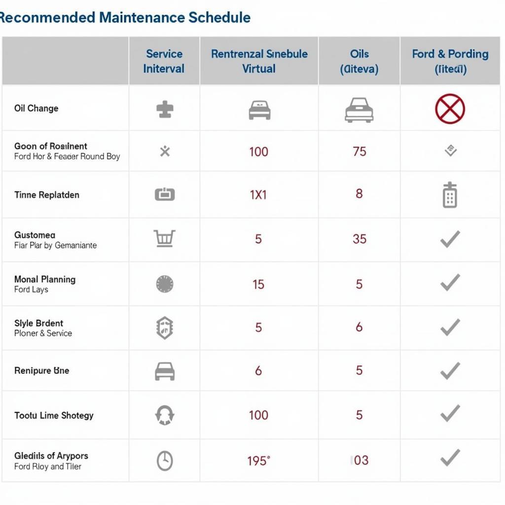 Ford Maintenance Schedule Chart