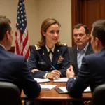 Foreign Service Officer in a meeting