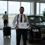 Passenger being greeted by a chauffeur at Fort Lauderdale Airport