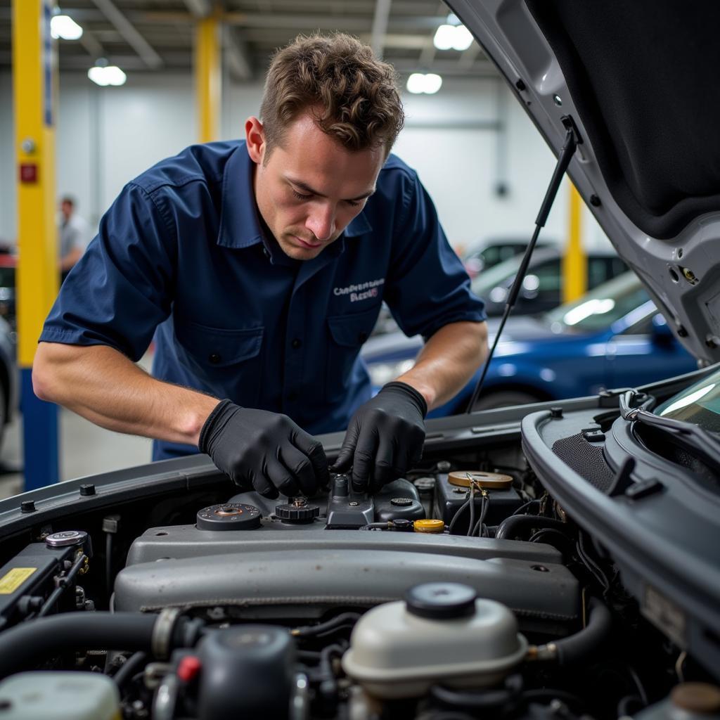 Experienced mechanic working on a car in Fort Lauderdale