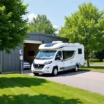 Modern French Motorhome Service Area