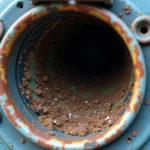 Fuel tank with sediment buildup