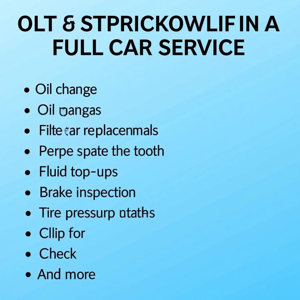 Full Car Service Checklist