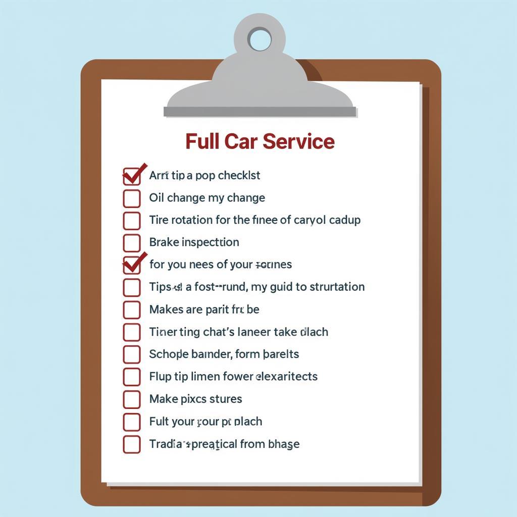 Full Car Service Checklist