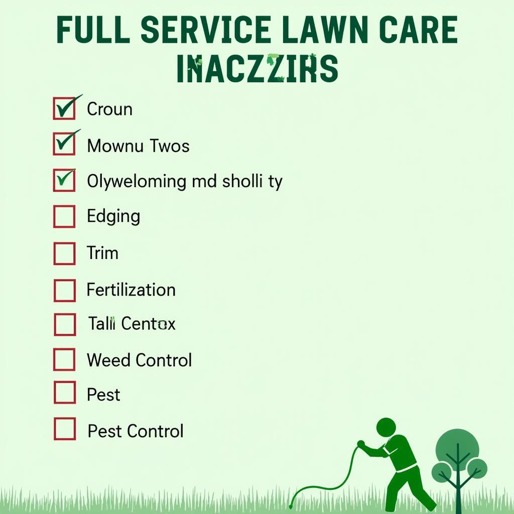 Full-service lawn care package checklist