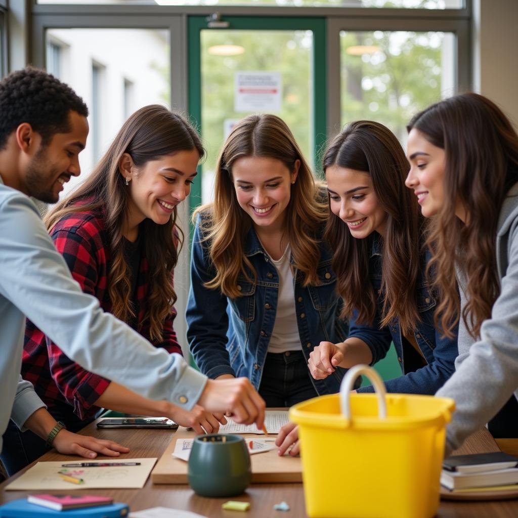 Group of students volunteering