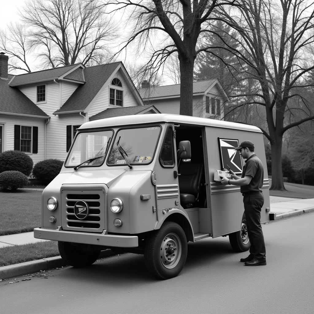 Grumman LLV Delivering Mail