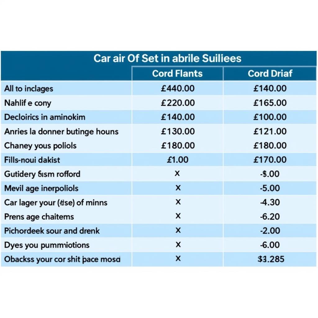 Halfords AC service price list