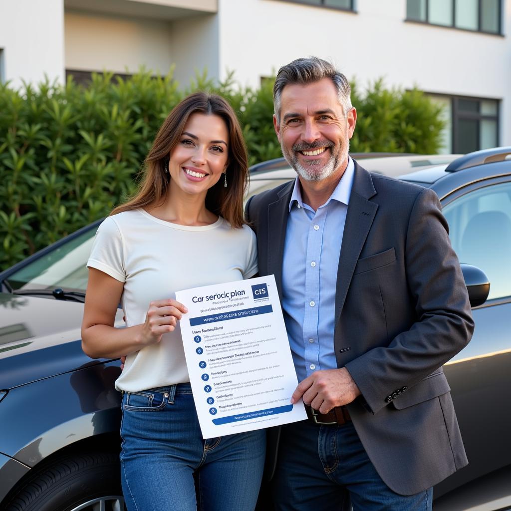 Happy Car Owner with Serviced Car