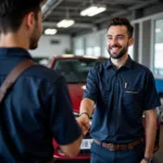 Happy customer at a Jakarta car service