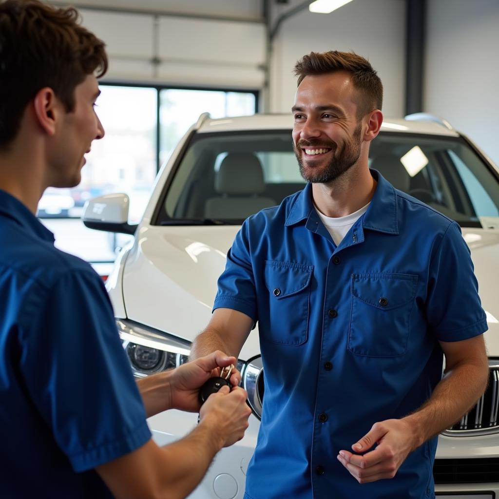 Happy Customer Receiving Car Keys