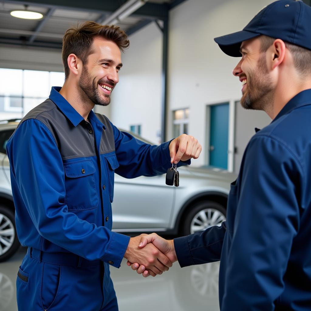 Happy Customer Receiving Car Keys