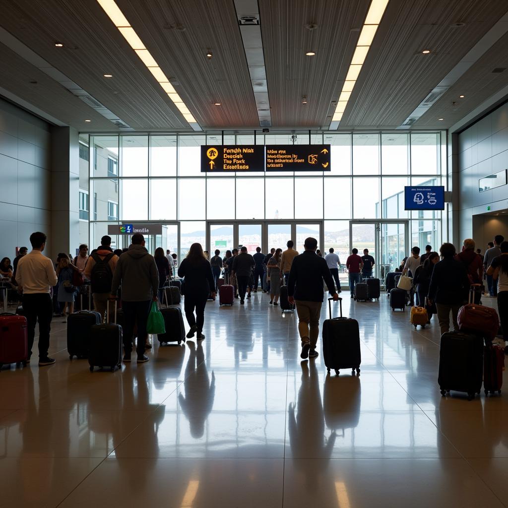 Tourists arriving at Ho Chi Minh Airport