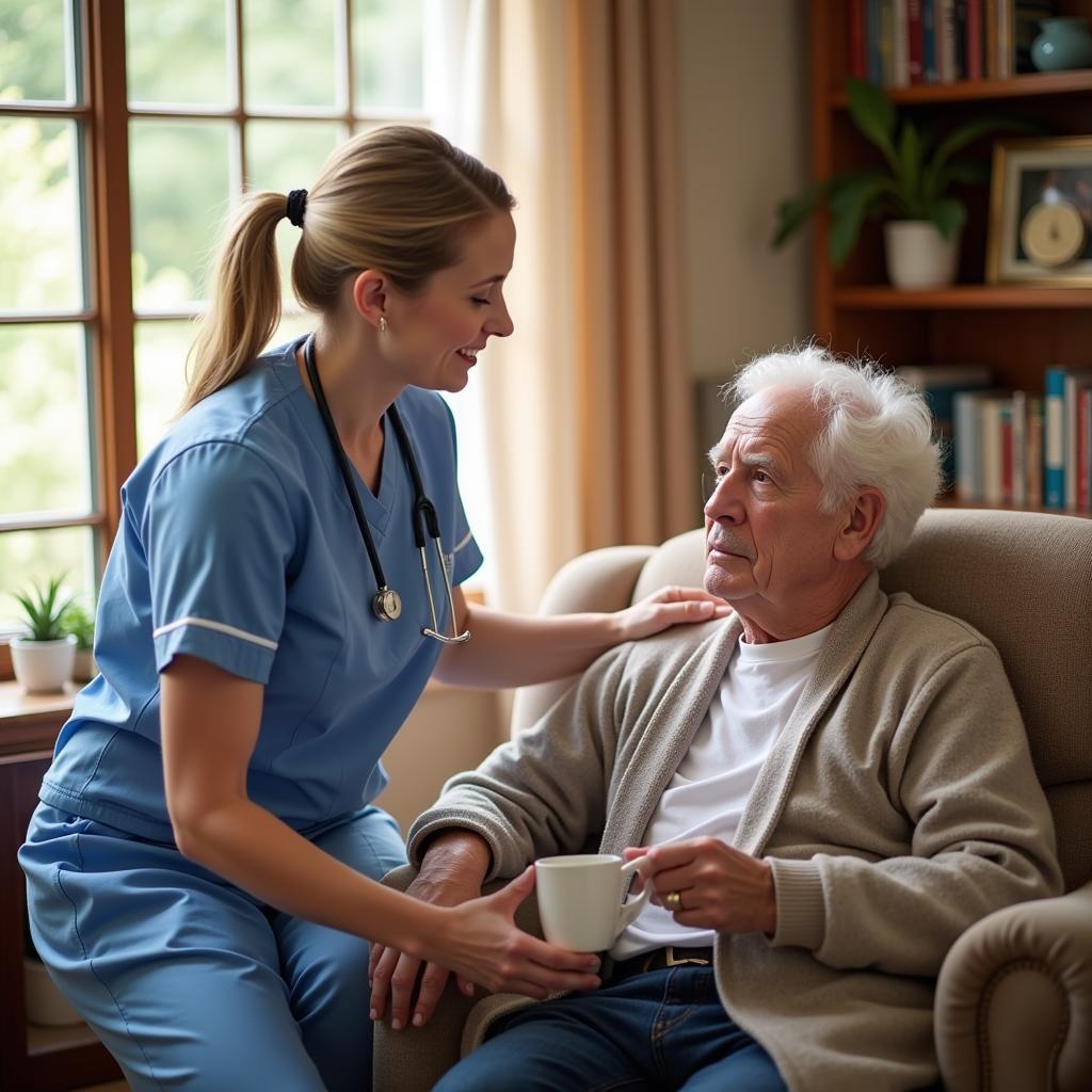 Home Caregiver Assisting Senior in Pittsburgh