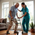 Home Healthcare Professional Assisting Senior Man