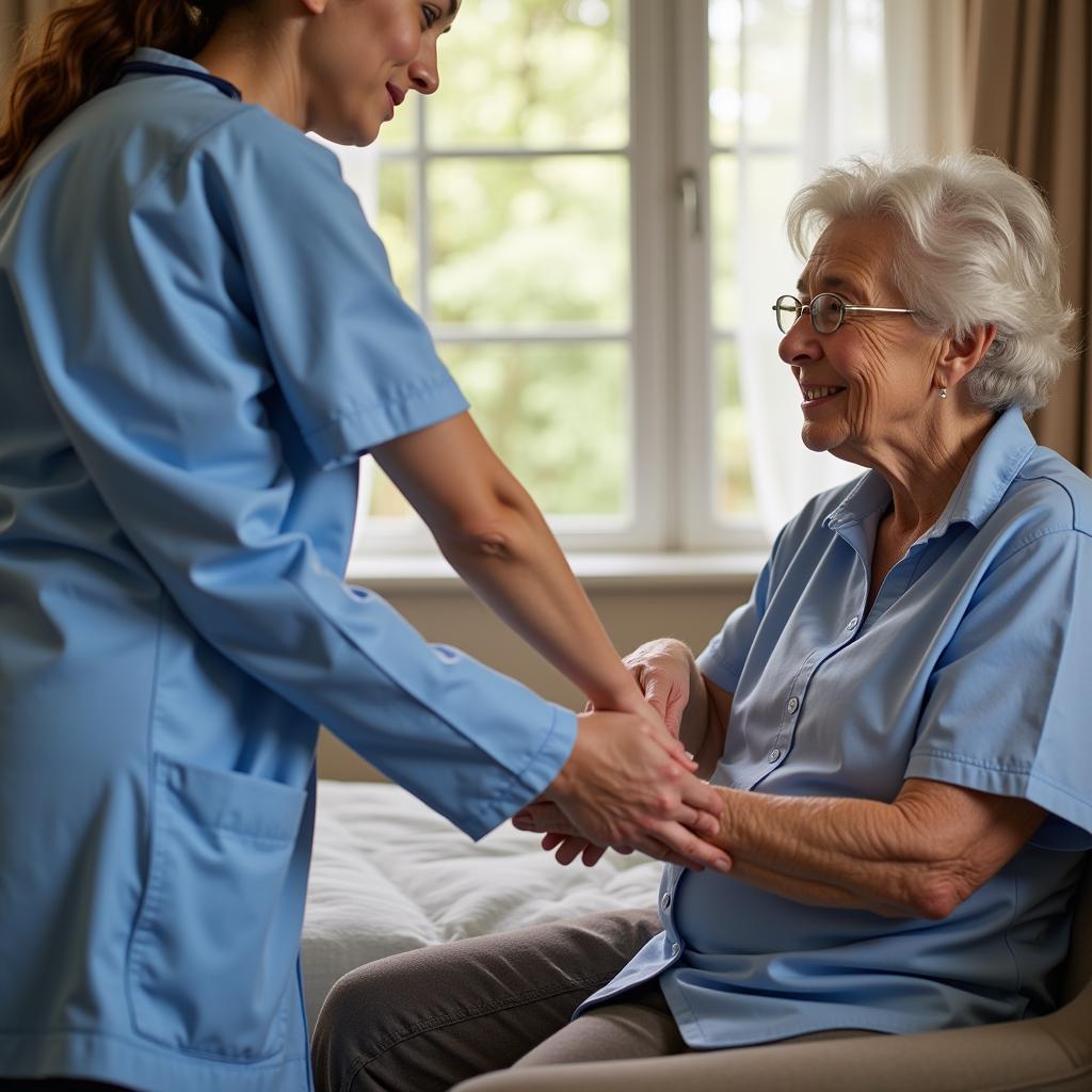 Hospice Nurse Comforting Patient