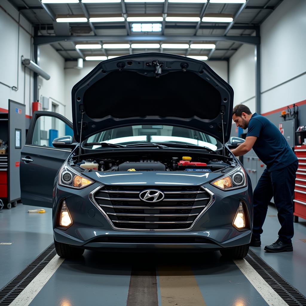  Hyundai Car Undergoing Service