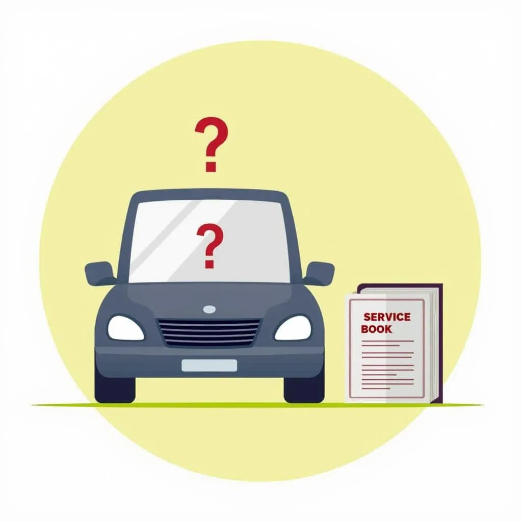 Car with incomplete service history illustration