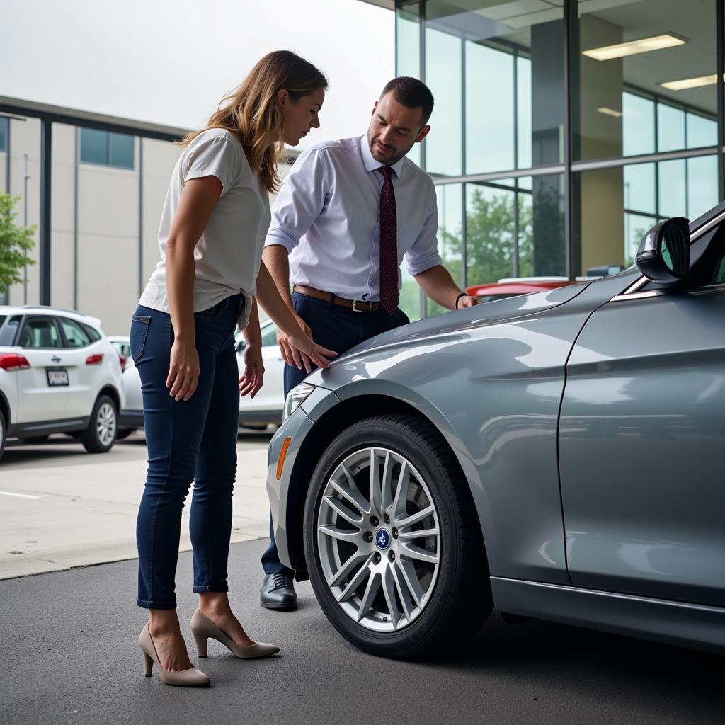 Inspecting Rental Car