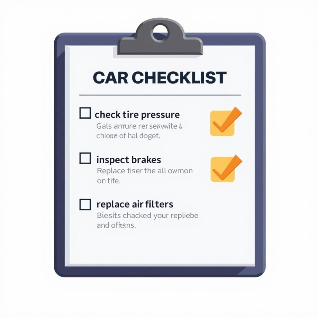 Intermediate Car Service Checklist