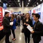 Students attending a career fair