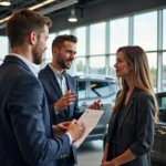 Jeep Dealership Salesperson Explaining Service Plan