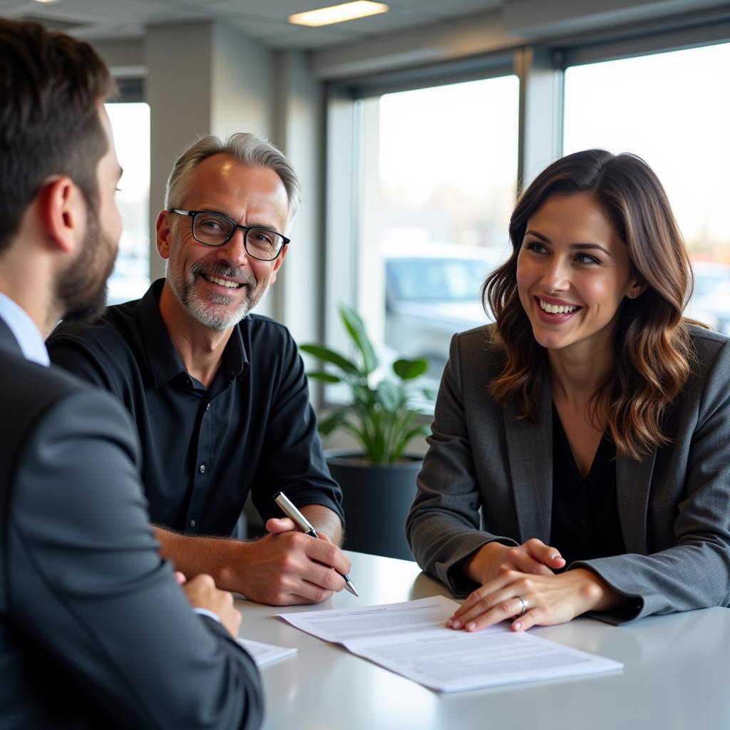 Jeep Owner and Buyer Finalizing Paperwork