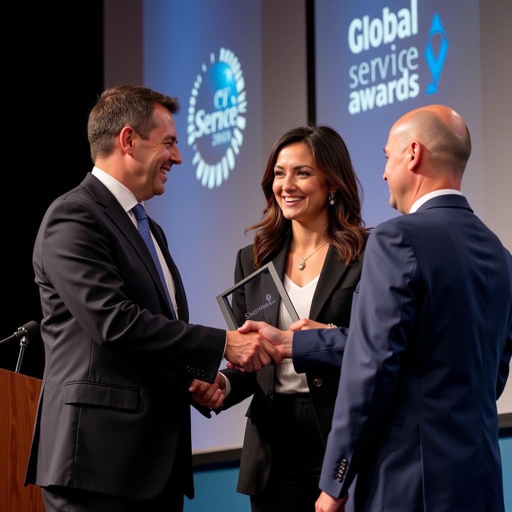 J.P. Morgan Chase Employee Receiving a Global Service Award