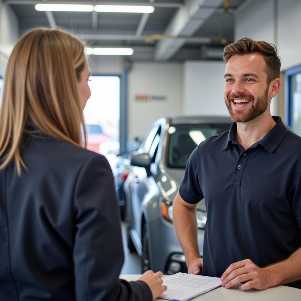 Happy Customer Receiving Car Service in Keysborough