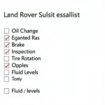 Land Rover Service Checklist