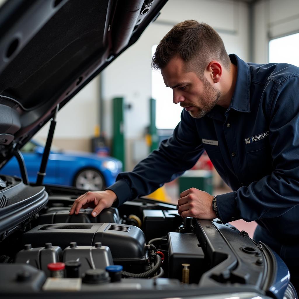 Larne Car Mechanic Performing Engine Inspection