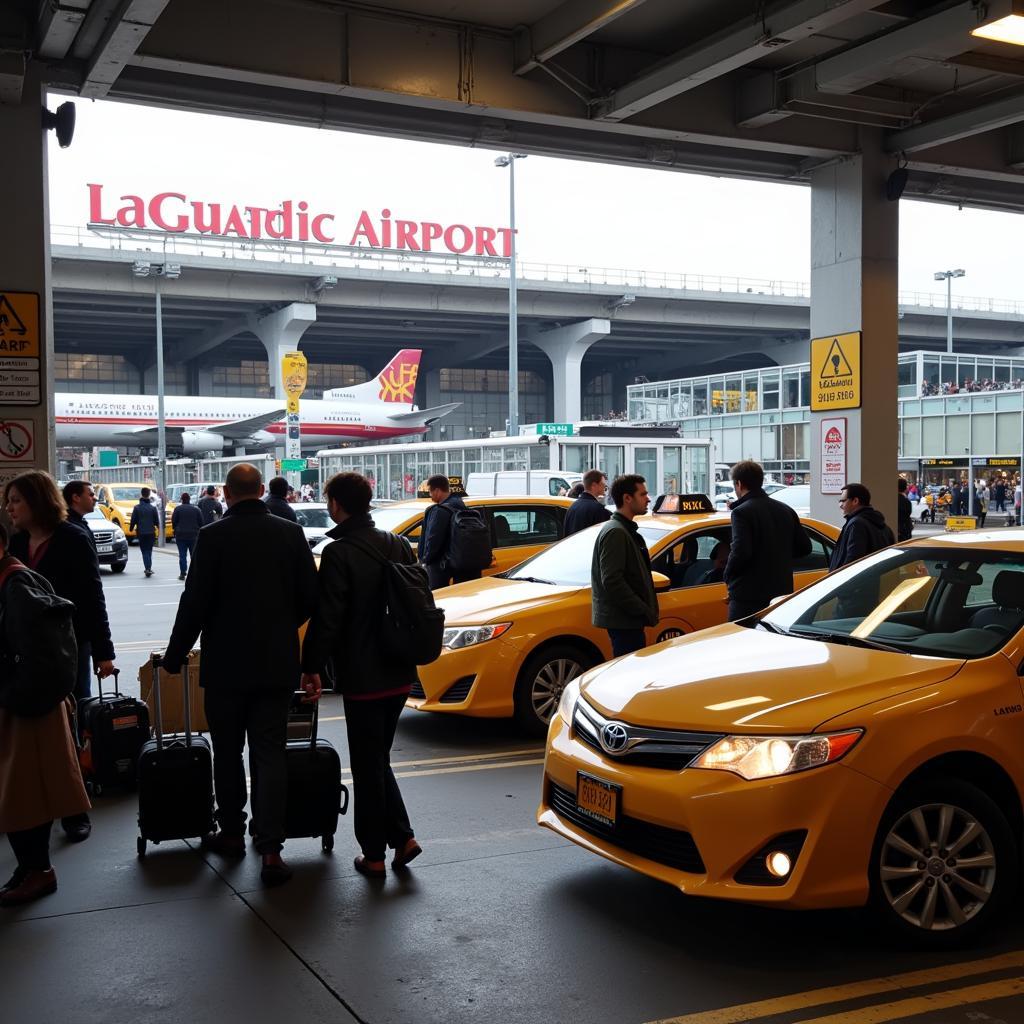 Taxi stand at LGA airport for times square transfer